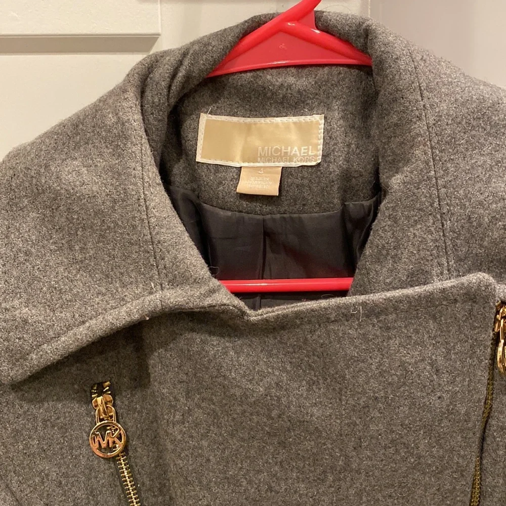 Michael Kors grey pea coat - Picture 2 of 4